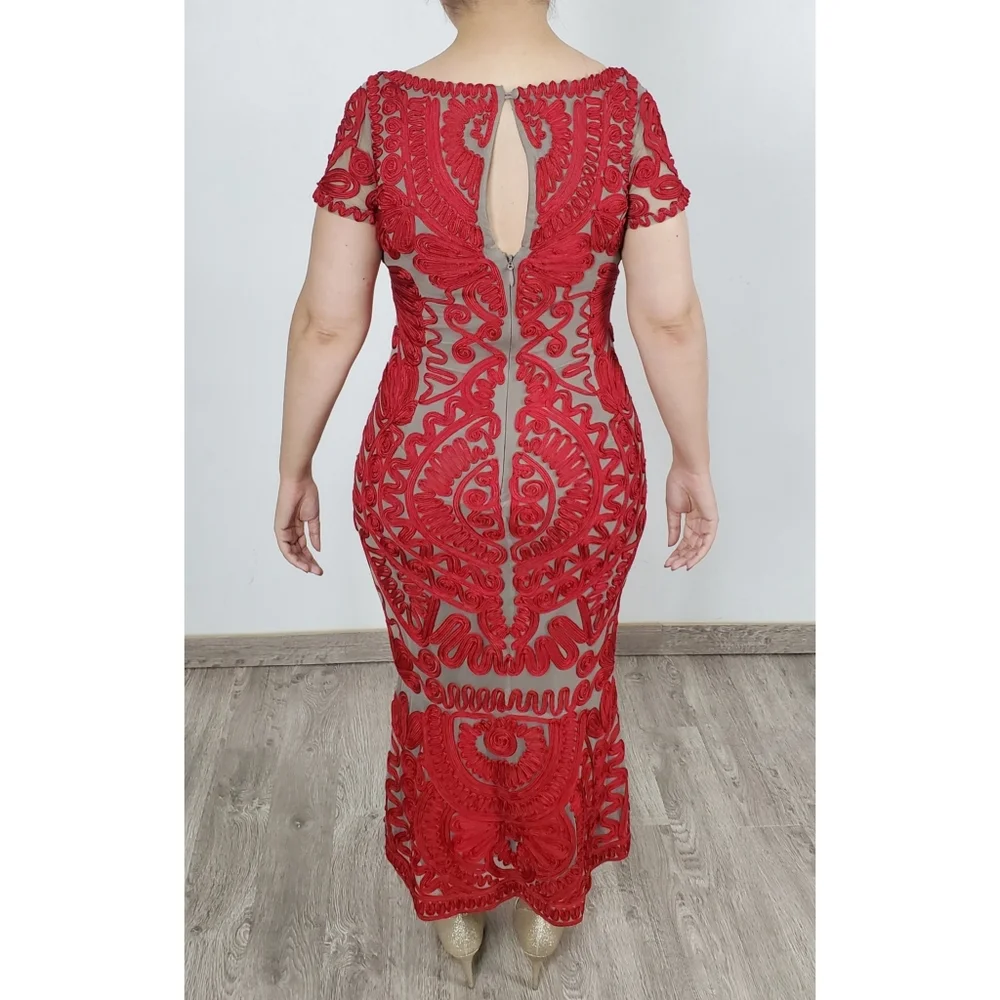 SOLD 🚫 JS Collections| Embroidered Soutache Trumpet Dress - Picture 2 of 11